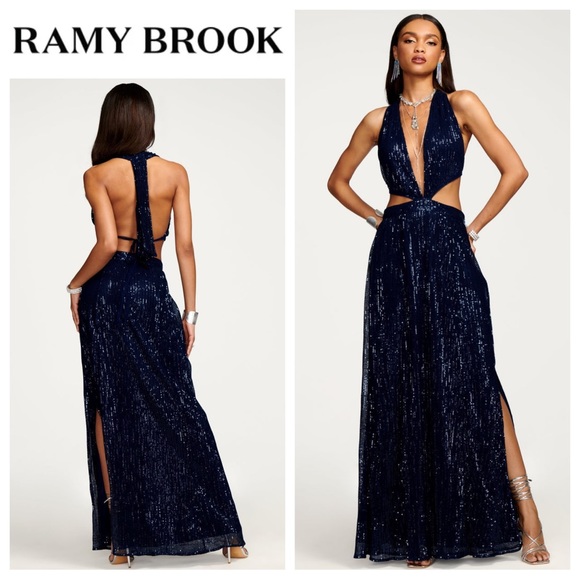 Ramy Brook Selena Sequin Cutout Gown - Picture 1 of 1